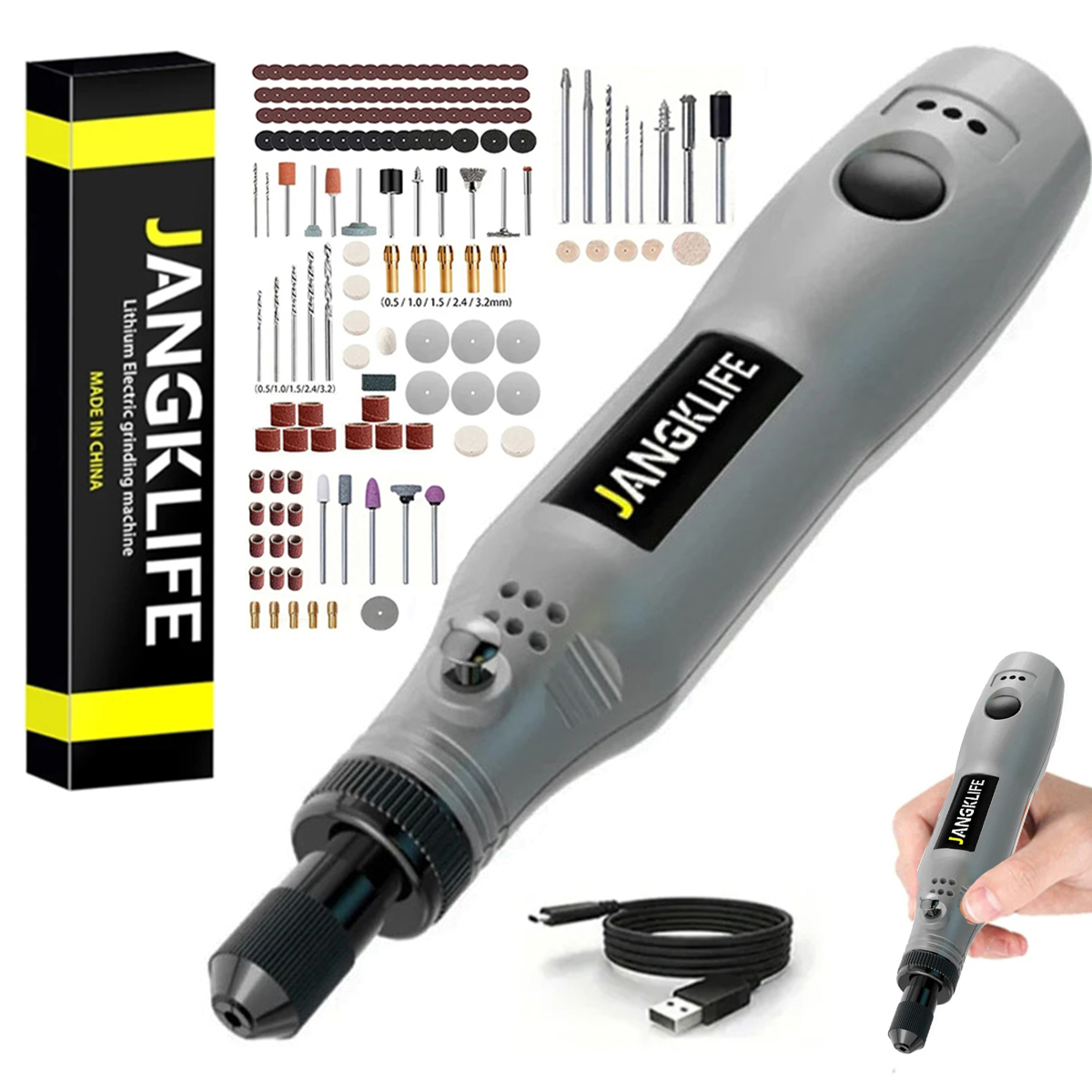 Cordless Rotary Tool Kit Accessories - JANGKLIFE Kit di utensili rotanti a