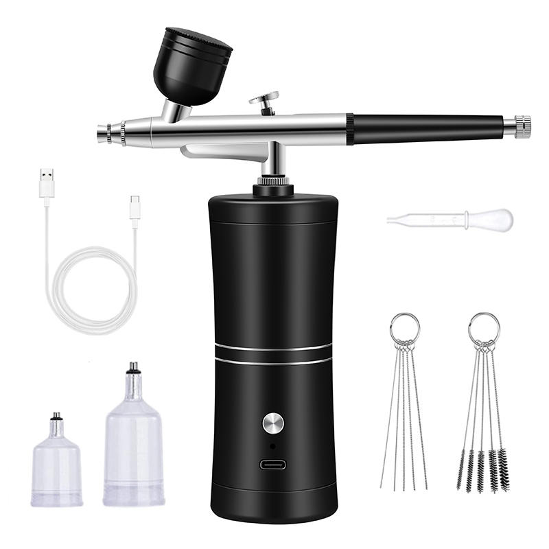 Airbrush Kit With Mini Compressor - Aerografo wireless ricaricabile portatile con pistola